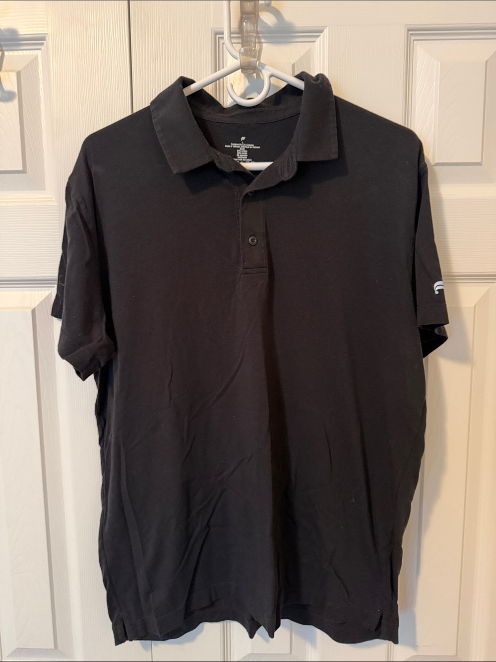 Fabletics Men's Black Short-Sleeve Polo